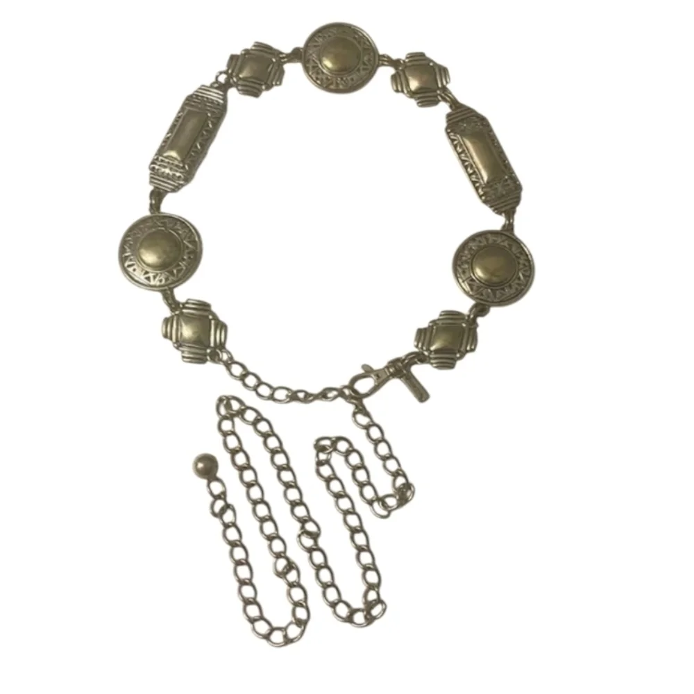 Chico's Silver Chain Belt with Intricate Detailing